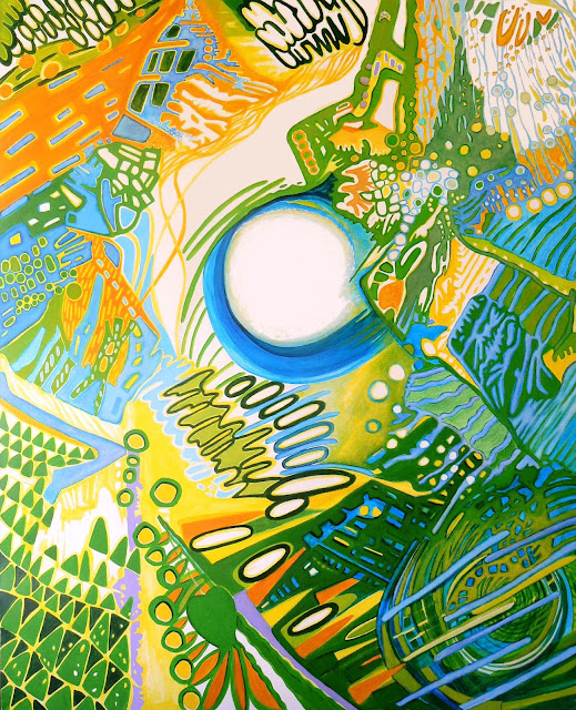 Astroport (Centres Cartes) – mars 2011 – toile100x120 – acrylique