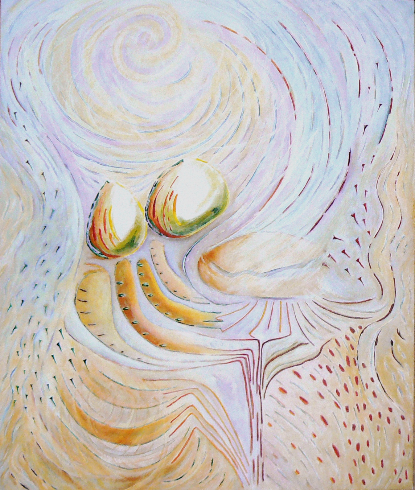 Danse du Vent d&rsquo;automne -Les Graines 2008 100×120 chassis toilé, acrylique