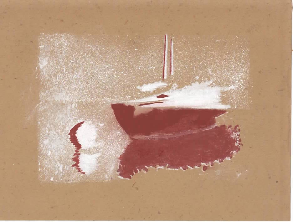 LINO Petit Bateau un corps-mort Fd papier brun