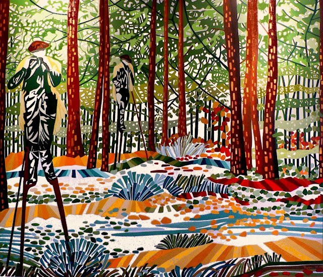La Forêt (2) 165×195 acrylique, peinture murale pour l’entreprise La Cabane 2007