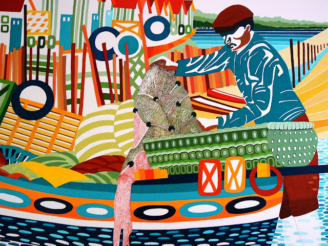 Le Port 165×195 acrylique,peinture murale pour la société La Cabane, 2007